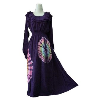 Kampung Souvenir - Gamis Rainbow Ruffle Dark Purple  