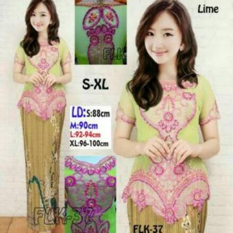 Kebaya Set Butterfly Rok Panjang Lime  