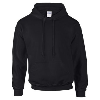 Kefir Organik - Jaket Polos Sweater Hoodie Hitam - Gildan Hooded Sweatshirt Black  