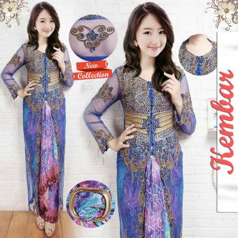 Kembar Stelan Long kebaya Selena Ungu - Free Inner  