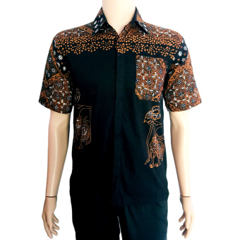 KEMEJA BATIK WAYANG ARJUNA - HITAM  