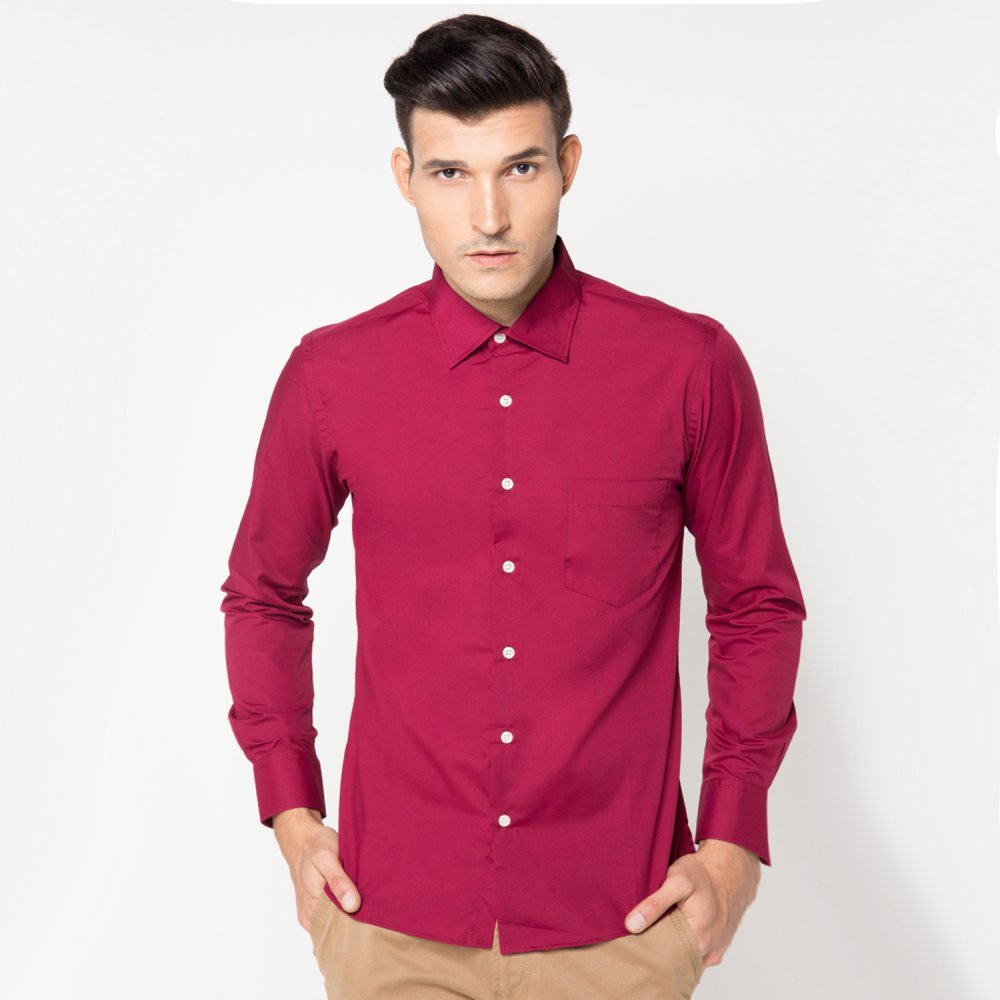 harga spesifikasi kemeja formal pria polos slimfit basic panjang merah maroon terbaru cek harga spesifikasi kemeja formal pria polos slimfit basic panjang merah maroon terbaru cek