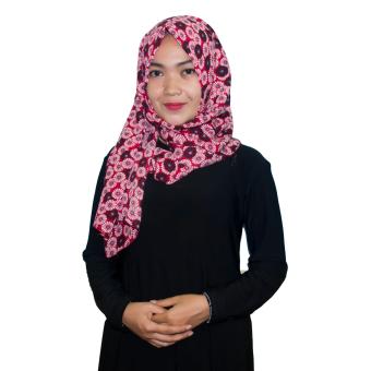 Kita Hijab Pasmina Sifon 0151004 Motif Umbrella Flower Maroon  