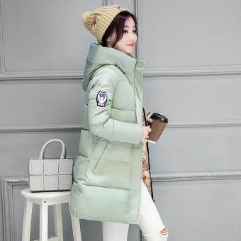 Korean Style Women winter Down Parka Hooded Coat Charming wadded jacket Lady outerwear slim fit thicken Medium-long cotton-padded jacket coat-Green - intl  