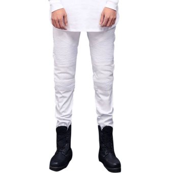 KUNPENG Fashion Mens skinny Casual Pencil Pants 36 Size(White) - intl  
