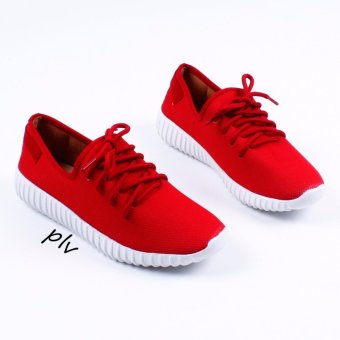 Lace-Up Low-Top Yeezy Sneakers NR34 - Merah  