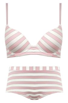 Lady's Secret Bra Set Stripe - Putih-Pink  