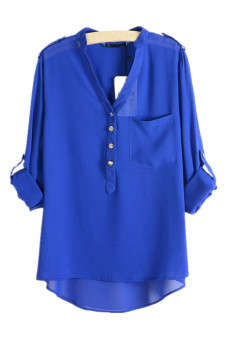 LALANG Casual Shirt Blouse (Blue)  