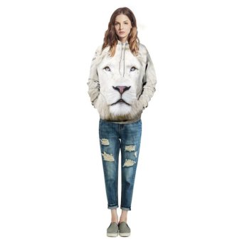 LALANG Fashion Hoodies Funny 3D Lion Hip Hop Sweatshirt (Beige) - intl  
