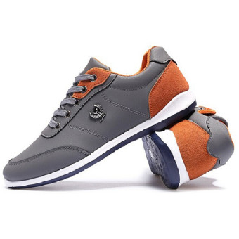 LALANG Men Shoes PU Leather Causal British Tooling Shoes (Grey) - intl  