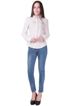 LALANG New fashion Chiffon Shirt Elegant OL Women's Blouse Formal Tops White  