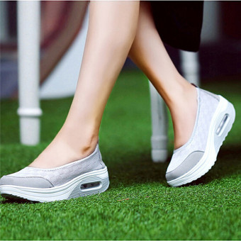 LALANG New Style Fashion Women's Shake Shoes Casual Fitness Shoes (Grey) - intl  