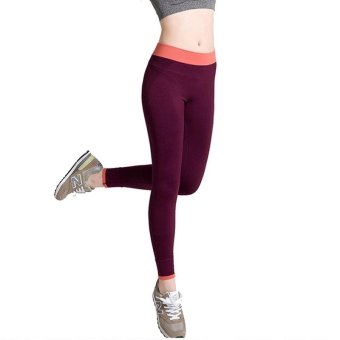 Lanbaosi Women Yoga Sports Pant Female Elastic Tights Running Fitness Trousers ( Red ) - intl  
