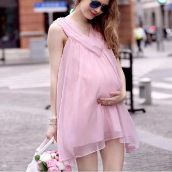 large sizes dress Maternity Dresses Chiffon Dress Pregnancy Clothes For Pregnant Women Cute Maternity Clothing BB119 - intl  