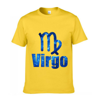 Latest Version 12 Constellations Short-sleeved T-shirt Pure Cotton Virgo yellow S - intl  