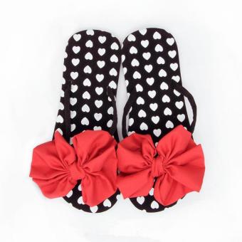 LBW Summer New Word Drag Summer Beach Anti Slip Flat Bottomed Students' Sweet Butterfly Knot  