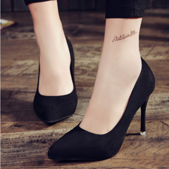 LCFU764 Temperament New Suede High heels Pointed Single Shoes-black - Intl  