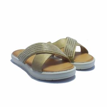 Leah Slide Sandals in Gold  