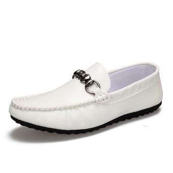 Lechgo Men New Classic Loafers Slip-Ons Casual Shoes (White) NYY006 - intl  