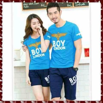 legiONshop-stelan(atasan+celana)kaos pasangan/t-shirt couple BOY blue  
