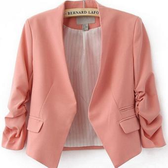 Leyi Small suit Ms. Han edition cultivate one's morality Pink - intl  