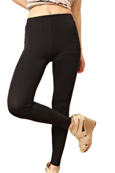 Liang Rou Women's Spandex Full-length Leggings Plain Color Black (Intl)  