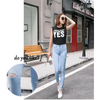 light blue skinny jeans outfit