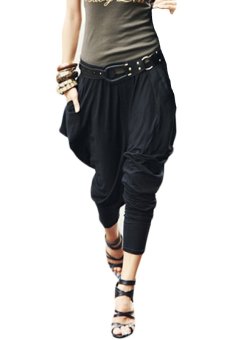 Linemart Women's Casual Hip Hop Harem Pants Trousers ( Black ) (Intl)  