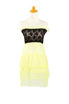 Lingeriexlingerie L-992 Sexy Transparent Yellow Tile Lingerie Dress  