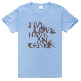 Live Love Have An Opinion Cotton Soft Men Short Sleeve T-Shirt (Powder Blue)   