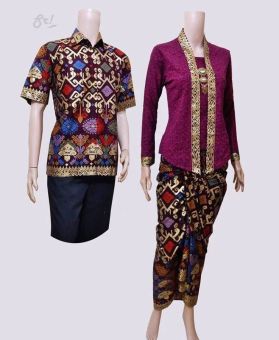 Lokal Batik Couple Gamis Sarimbit Sri Rejeki Solo Bc427
