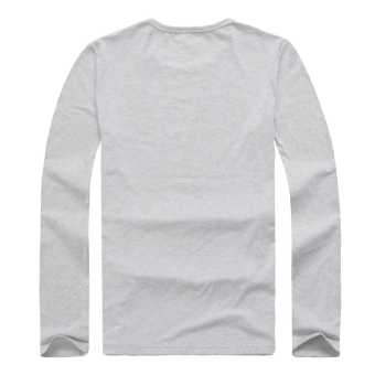 Loose Breathable Long Sleeve Polo Shirts (Grey) - Intl  