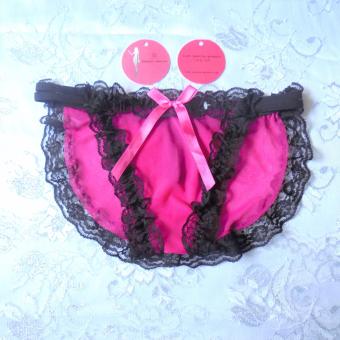 Love Secret-Lace Barbie Panties/Underwear 2100-2 Pink Rose and Black Lace  