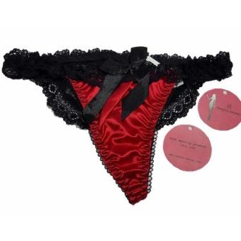 Love Secret Sexy Satin Panties/Underwear 8002-1 ~ Red Lace  