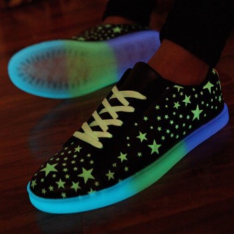 Lovers LED Night Light Up Sneakers Hip-Hop Dancer Lace Up Casual Shoes - intl  