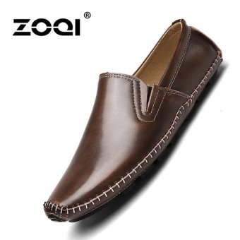 Low Cut Formal Shoes Leather Shoes ZOQI Men's Fashion Casual Shoes (Brown) - intl  