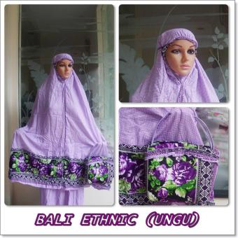 Madeena Mukena Rayon Bali Ethnic Ungu Jumbo  