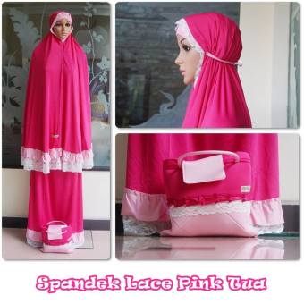 Madeena Mukena Spandek Lace Pink Tua  