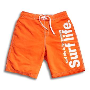 Male Beach Active Shorts Bermuda Drying Fast Men Swimwear Swimsuit Boxer Trunks Men Bottoms Boardshorts XXL(Orange) - intl  