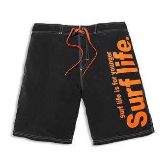 Male Beach Active Shorts Bermuda Drying Fast Men Swimwear Swimsuit Boxer Trunks Men Bottoms Boardshorts M(Black) - intl  