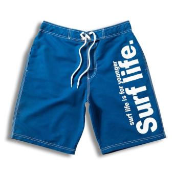 Male Beach Active Shorts Bermuda Drying Fast Men Swimwear Swimsuit Boxer Trunks Men Bottoms Boardshorts M(Blue) - intl  