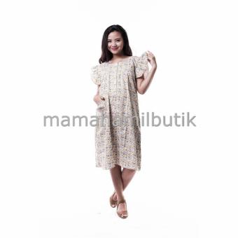 Mama Hamil Baju Hamil Daster Hamil Menyusui Lengan Kupu Bunga Sakura - Kuning  