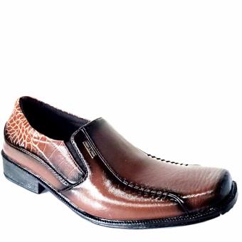 Man Dien Sepatu Formal Pria Pantofel Pred-07 - Brown  