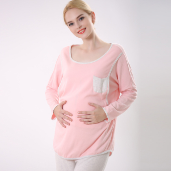 Maternity and Nursing Top + Long pant (Pink) - intl  