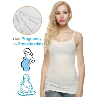 Maternity Nursing Tank Tops Mother's Breast Feeding Clothing White - intl  