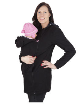 Maternity Sweatshirt Hoodie Jumper Pullover Babywearing Coat Jacket Baby Carrier (Black) - intl  