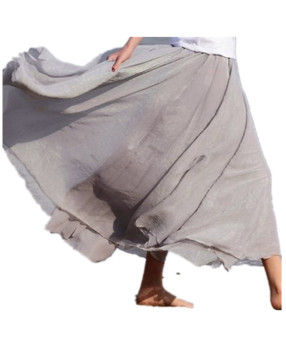 Maxi Long Bohemian Restore Women Shinning Chiffon Long Skirt(Gray) - Intl (Intl)  