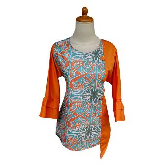 Mayura Batik Atasan Batik Wanita Lengan Panjang Amanda (Orange)  