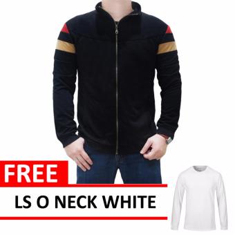 Mazzo Jacket Black Free LS O Neck White  
