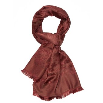 Mehar Collection Silk Jacquard Scarves Pashmina Brown  